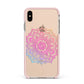 Rainbow Mandala Apple iPhone Xs Max Impact Case Pink Edge on Gold Phone