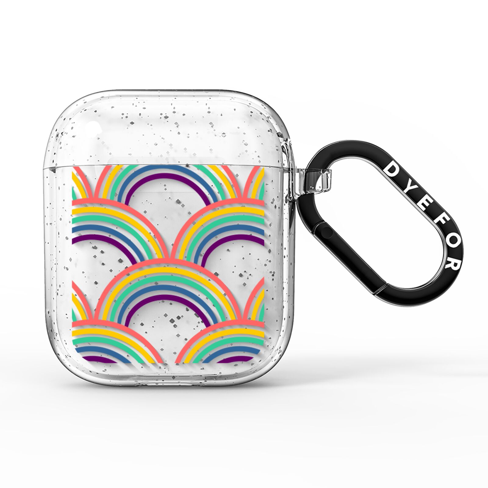Rainbow Pattern AirPods Glitter Case
