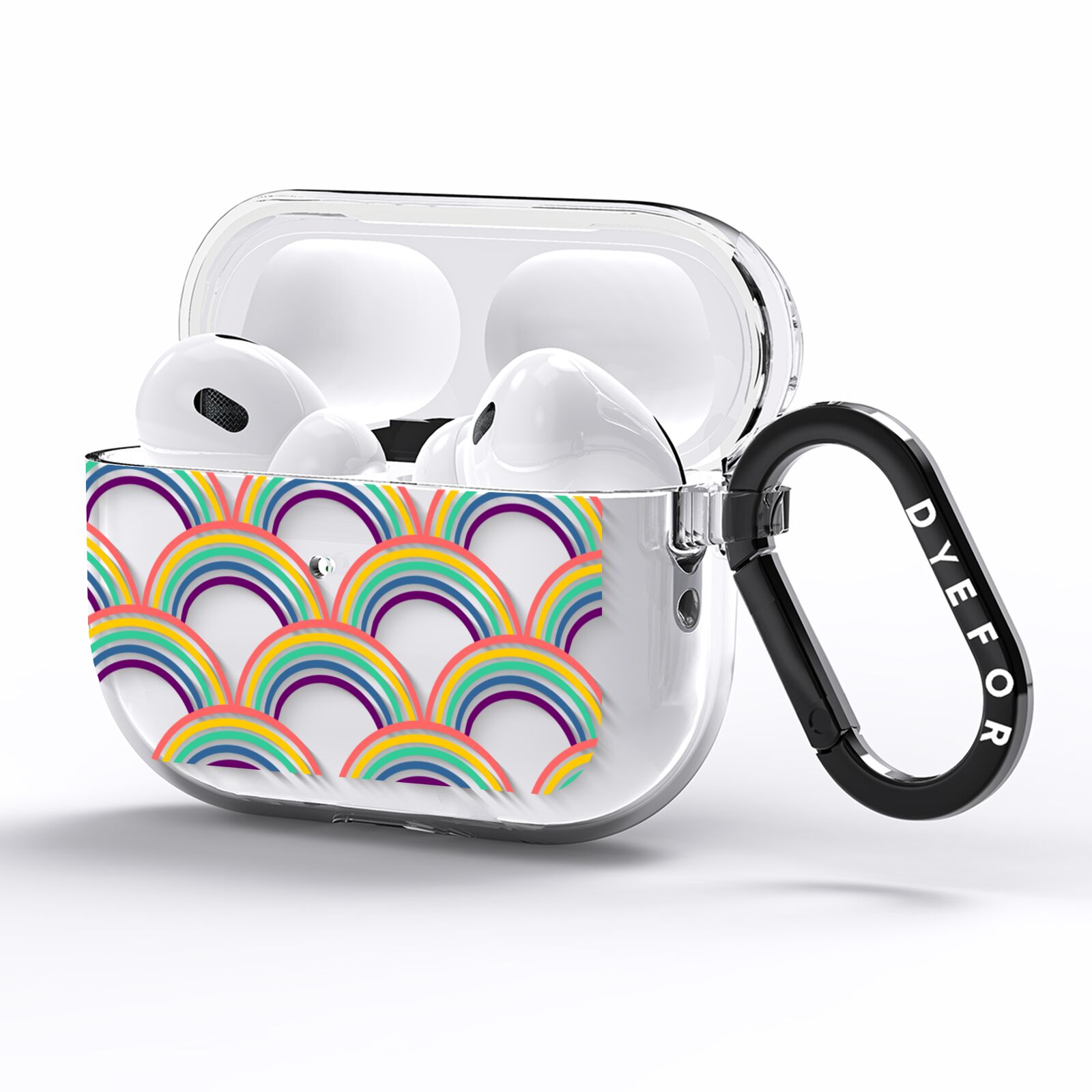 Rainbow Pattern AirPods Pro Clear Case Side Image