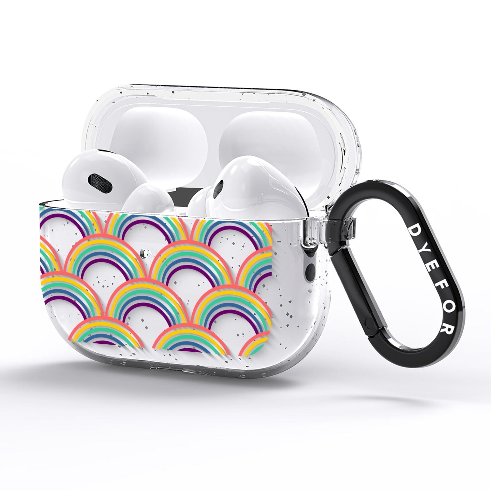 Rainbow Pattern AirPods Pro Glitter Case Side Image
