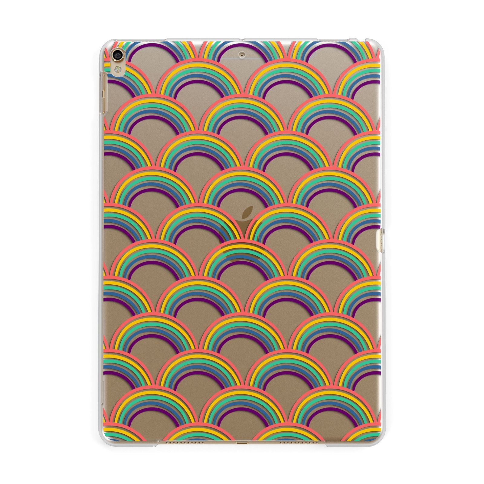 Rainbow Pattern Apple iPad Gold Case