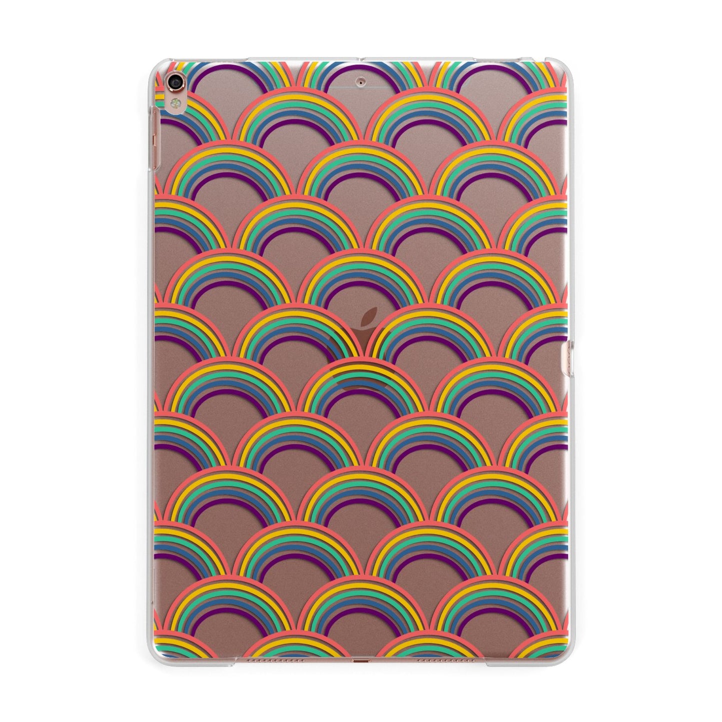 Rainbow Pattern Apple iPad Rose Gold Case