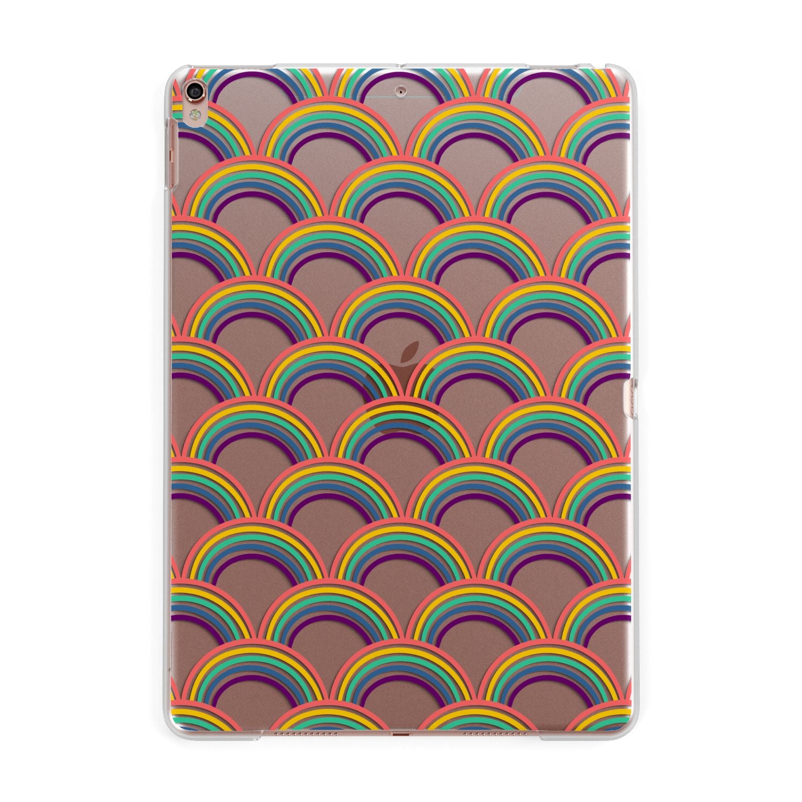 Rainbow Pattern Apple iPad Rose Gold Case