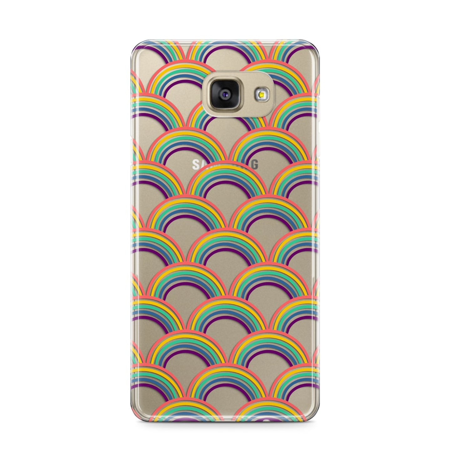 Rainbow Pattern Samsung Galaxy A9 2016 Case on gold phone