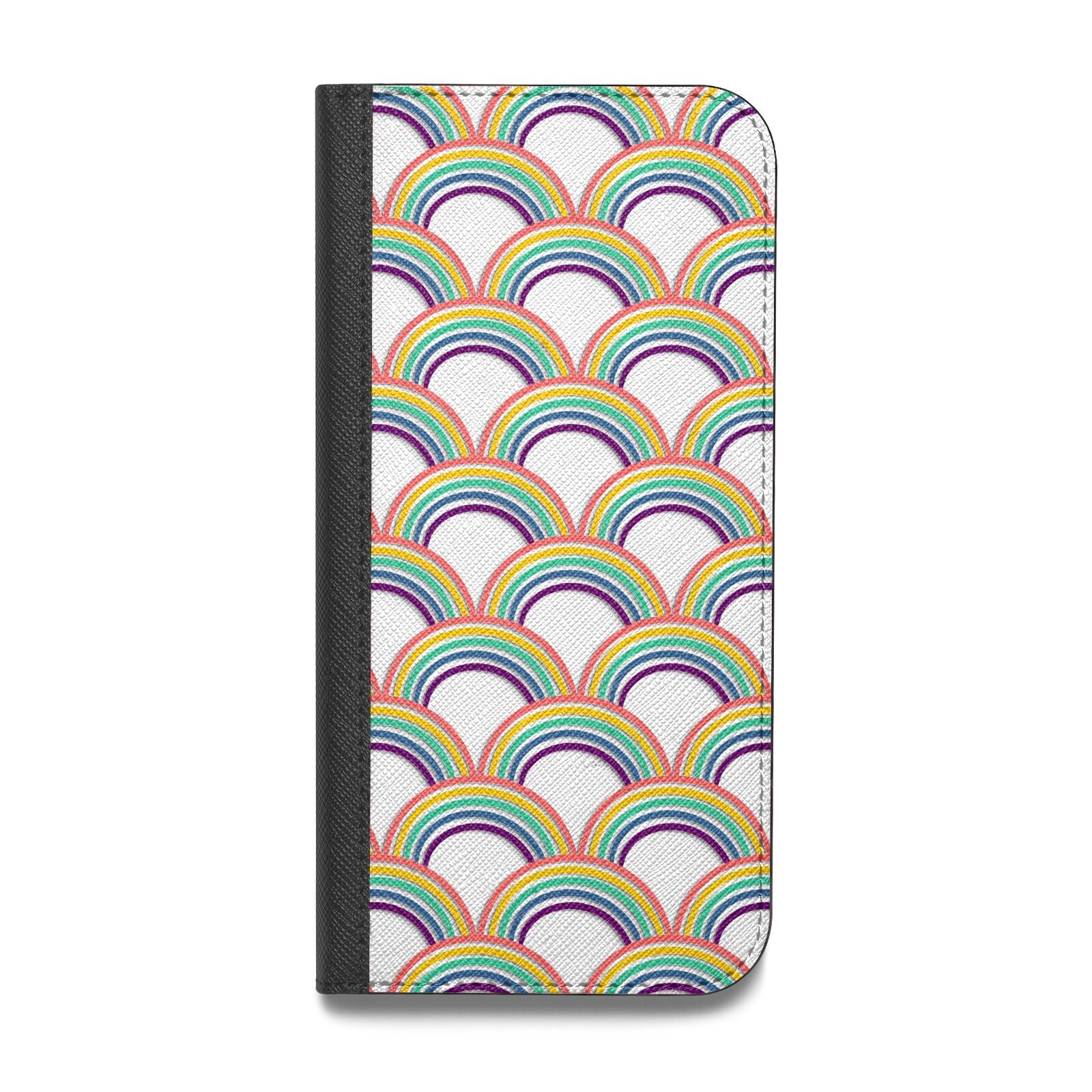 Rainbow Pattern Vegan Leather Flip Samsung Case
