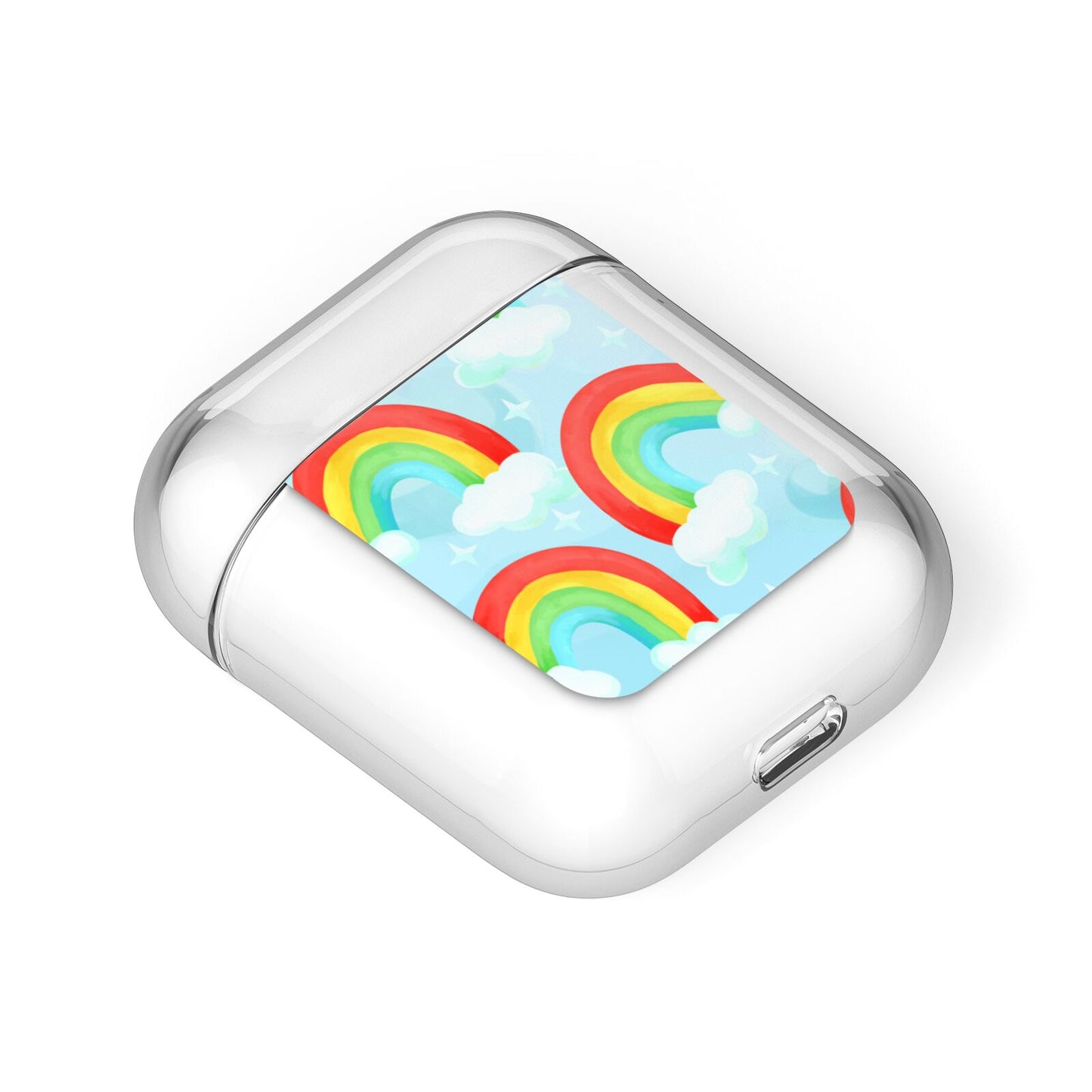 Rainbow Sky AirPods Case Laid Flat