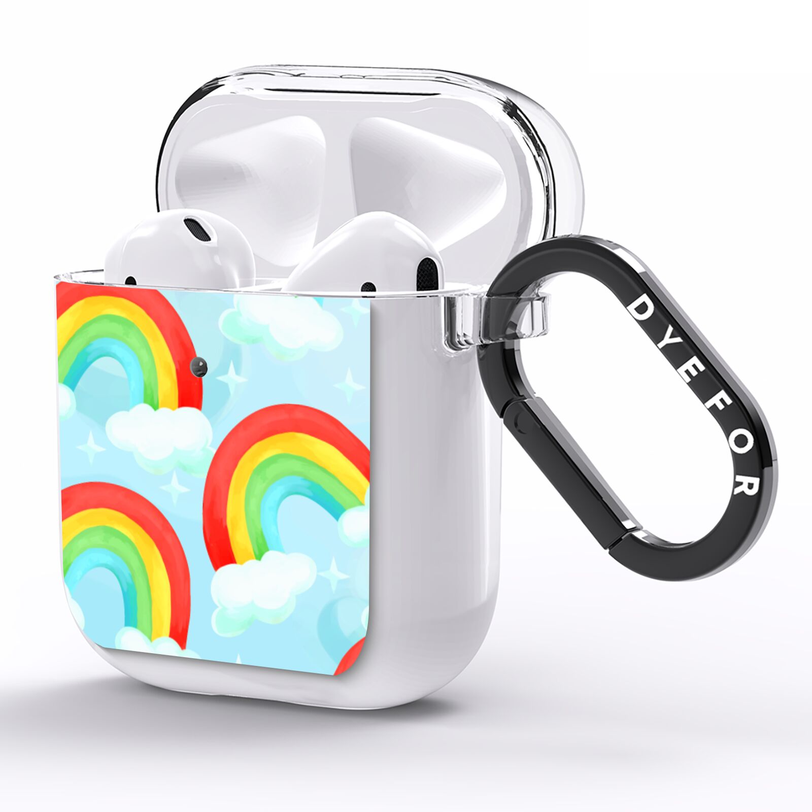 Rainbow Sky AirPods Clear Case Side Image