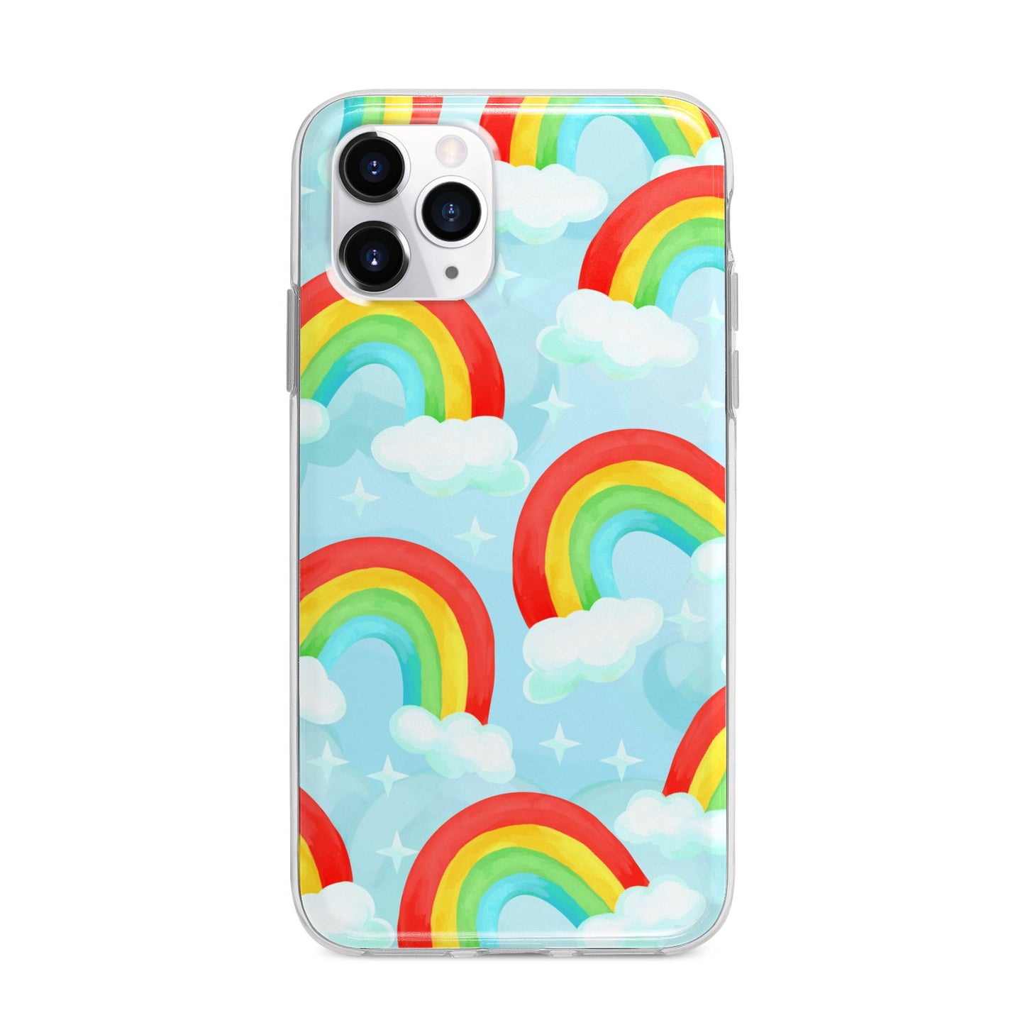 Rainbow Sky Apple iPhone 11 Pro Max in Silver with Bumper Case