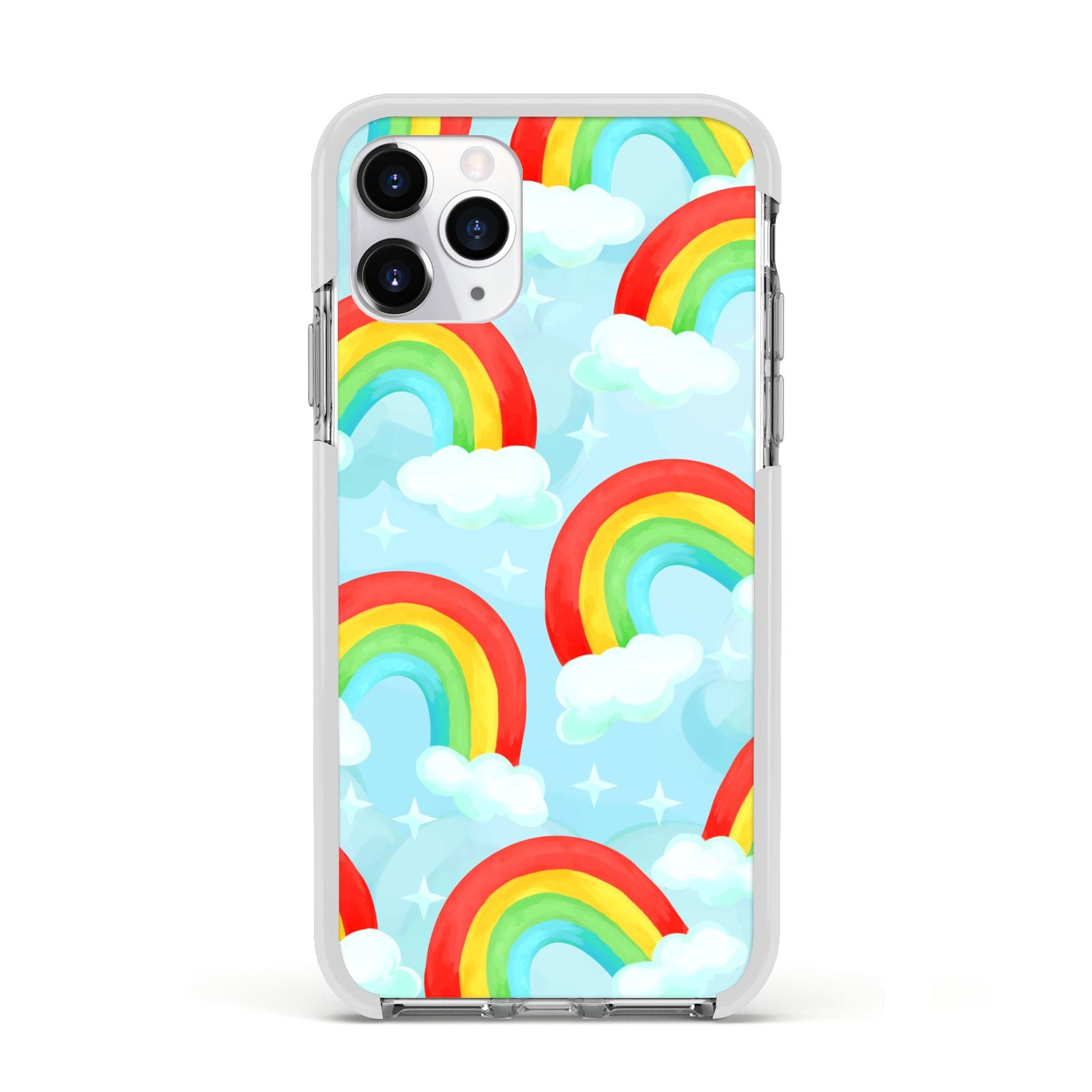 Rainbow Sky Apple iPhone 11 Pro in Silver with White Impact Case
