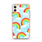 Rainbow Sky Apple iPhone 11 in White with Pink Impact Case