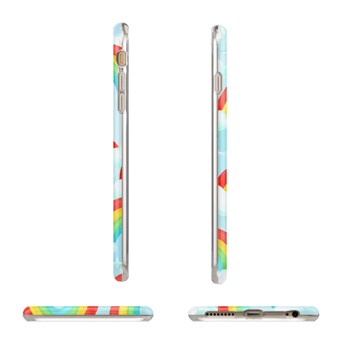 Rainbow Sky Apple iPhone 6 Plus 3D Wrap Tough Case Alternative Image Angles