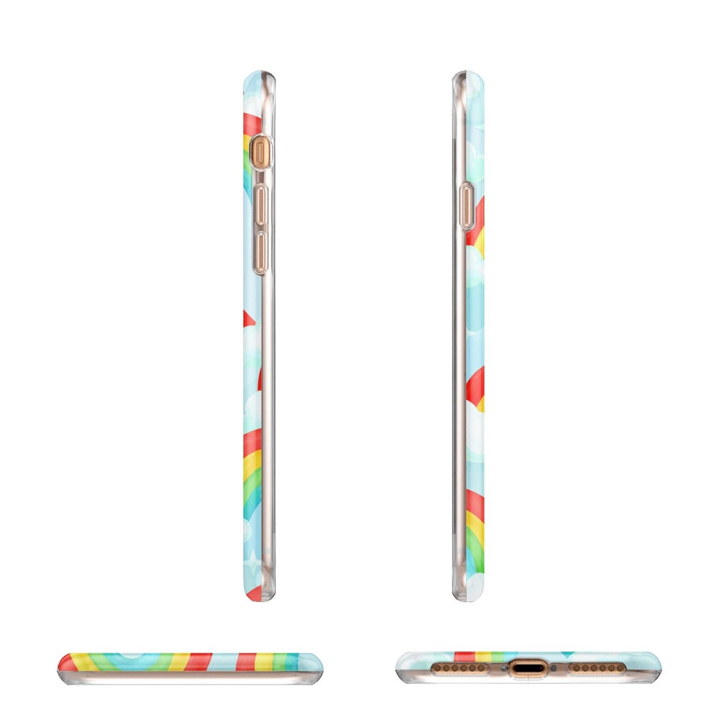 Rainbow Sky Apple iPhone 7 8 3D Wrap Tough Case Alternative Image Angles