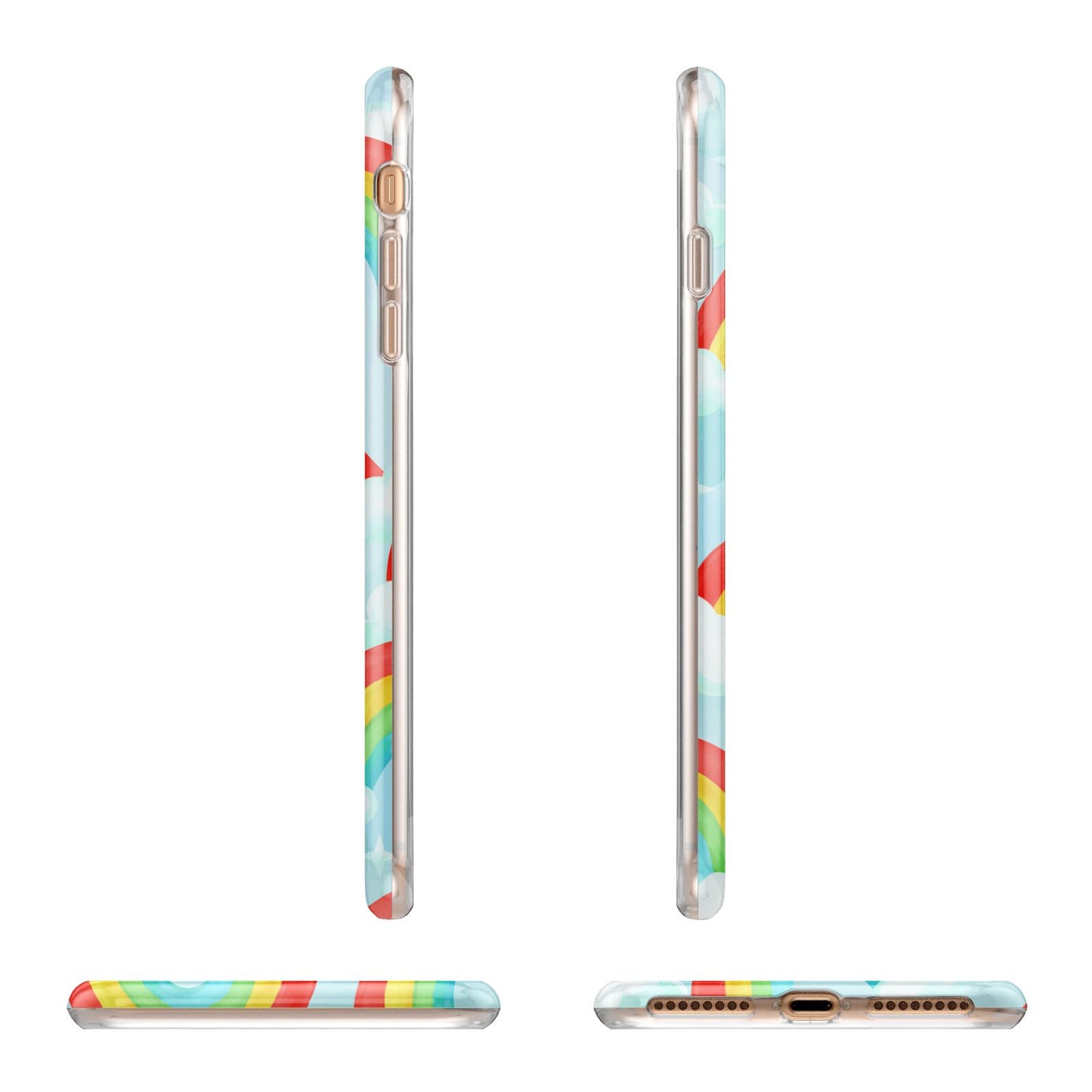 Rainbow Sky Apple iPhone 7 8 Plus 3D Wrap Tough Case Alternative Image Angles