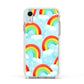 Rainbow Sky Apple iPhone XR Impact Case White Edge on Silver Phone