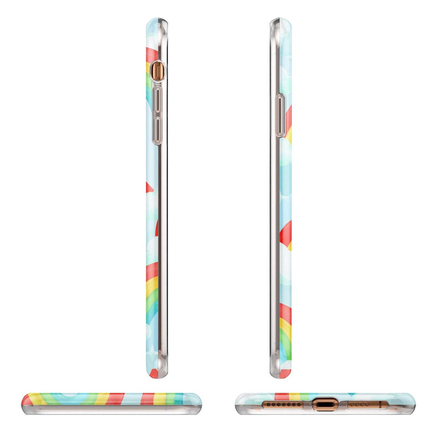 Rainbow Sky Apple iPhone XS Max 3D Wrap Tough Case Alternative Image Angles