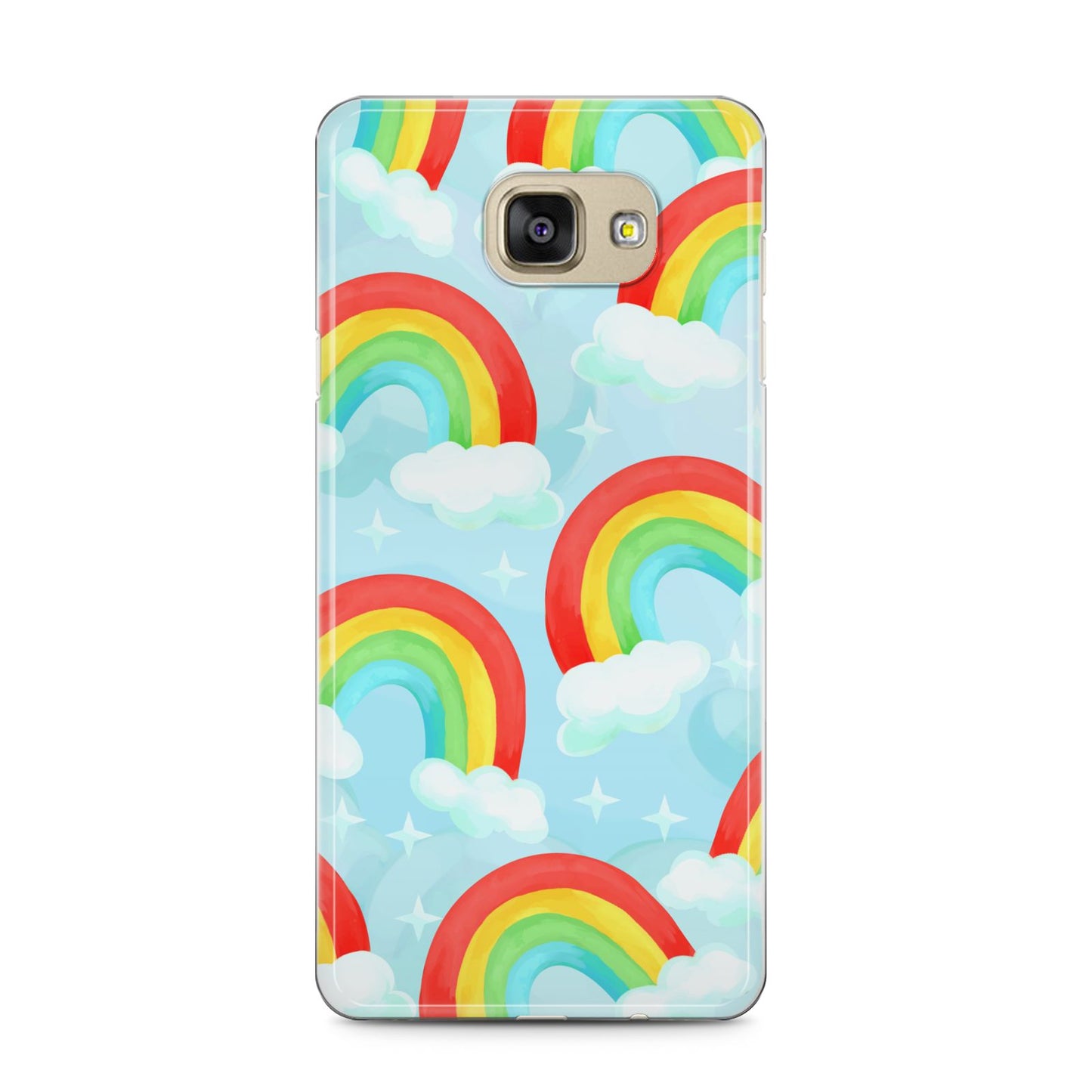 Rainbow Sky Samsung Galaxy A5 2016 Case on gold phone