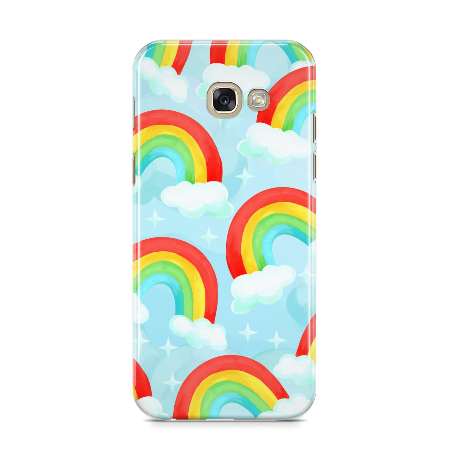 Rainbow Sky Samsung Galaxy A5 2017 Case on gold phone
