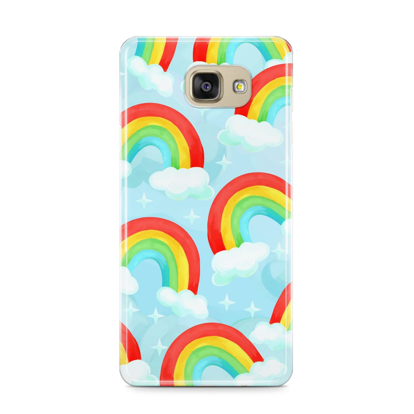 Rainbow Sky Samsung Galaxy A9 2016 Case on gold phone