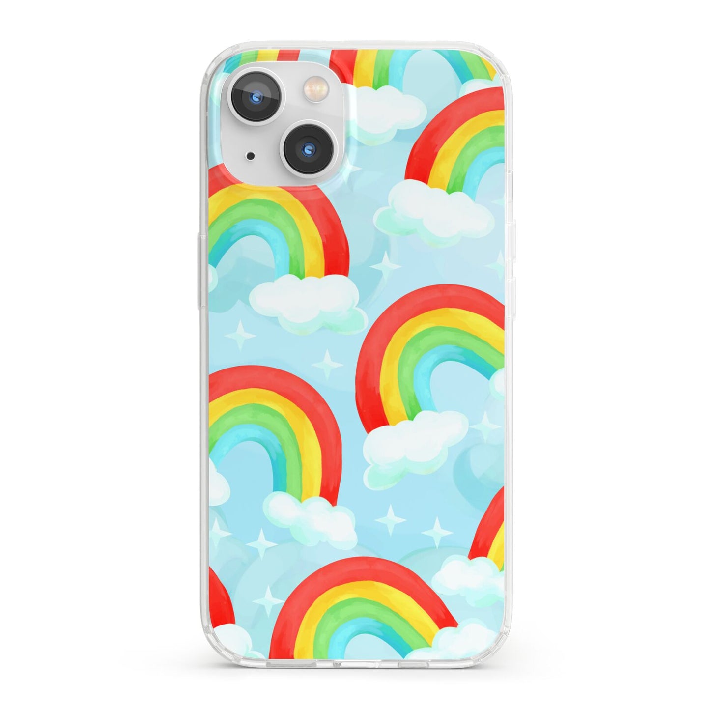 Rainbow Sky iPhone 13 Clear Bumper Case