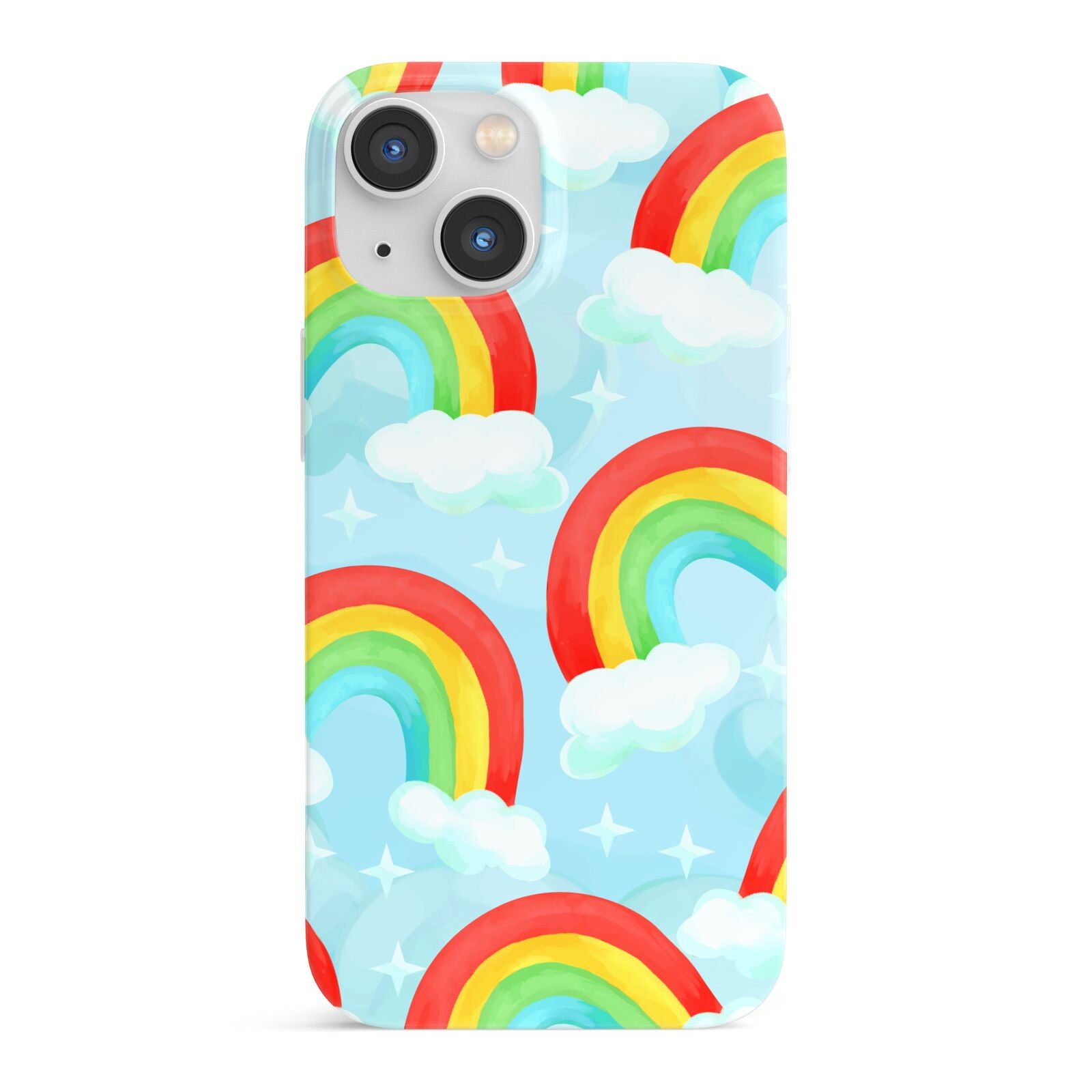 Rainbow Sky iPhone 13 Mini Full Wrap 3D Snap Case