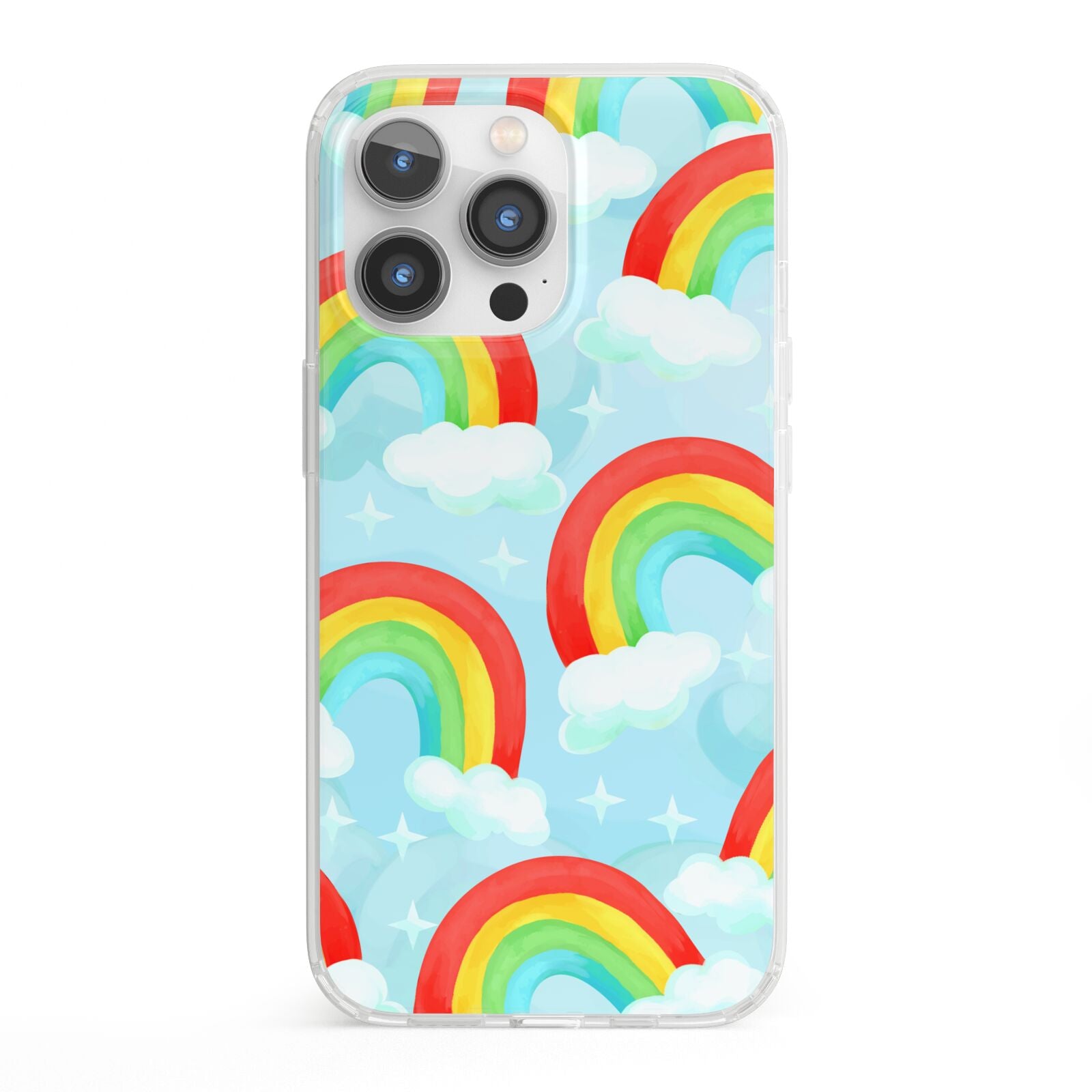Rainbow Sky iPhone 13 Pro Clear Bumper Case