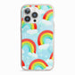Rainbow Sky iPhone 13 Pro TPU Impact Case with Pink Edges