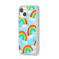 Rainbow Sky iPhone 14 Glitter Tough Case Starlight Angled Image