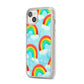 Rainbow Sky iPhone 14 Plus Clear Tough Case Starlight Angled Image