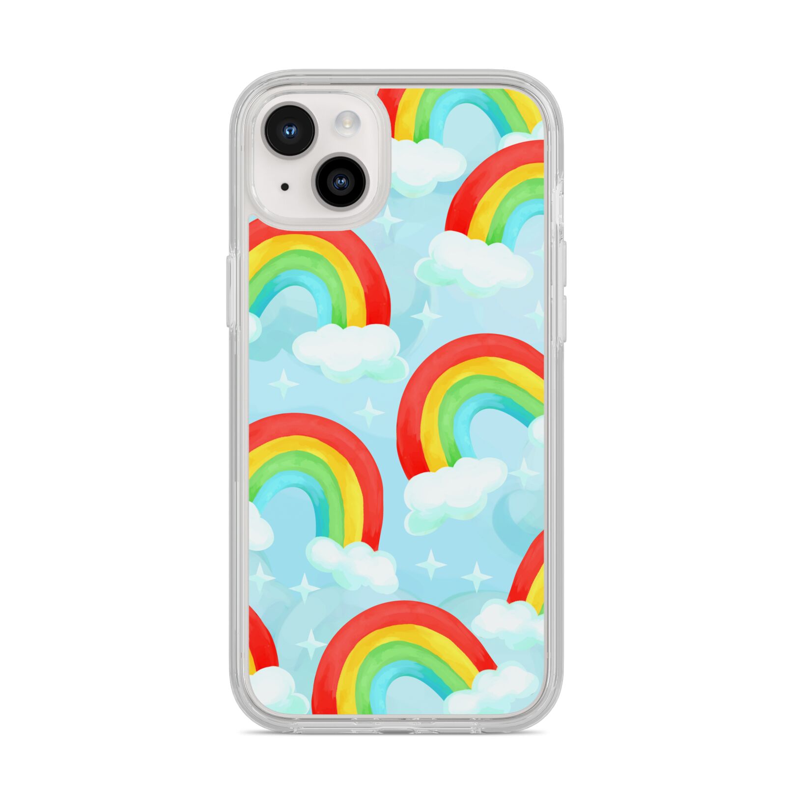 Rainbow Sky iPhone 14 Plus Clear Tough Case Starlight