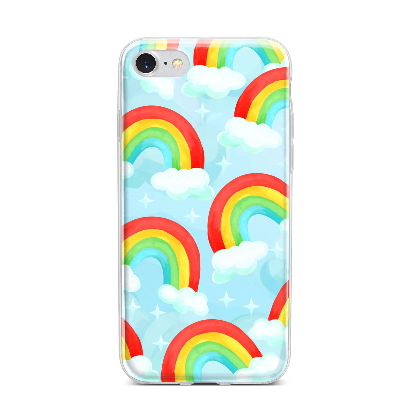 Rainbow Sky iPhone 7 Bumper Case on Silver iPhone