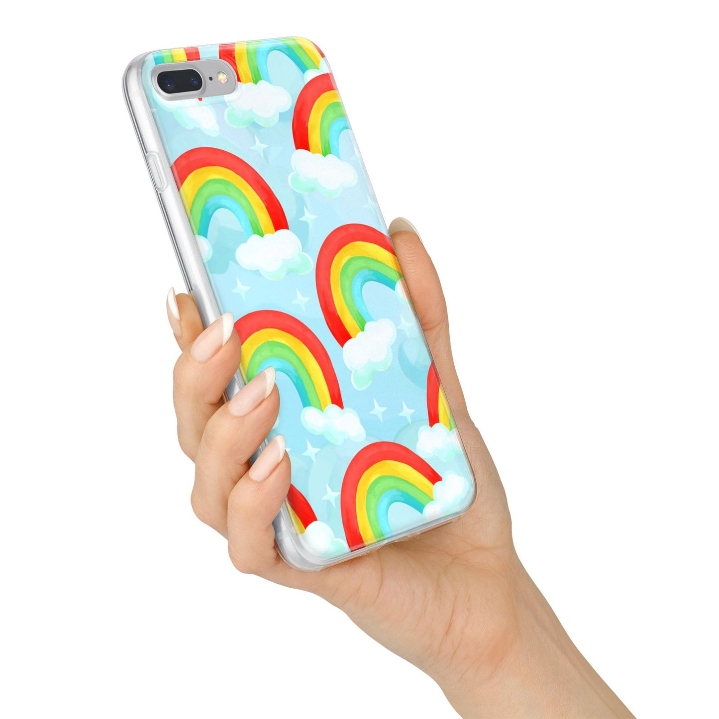 Rainbow Sky iPhone 7 Plus Bumper Case on Silver iPhone Alternative Image