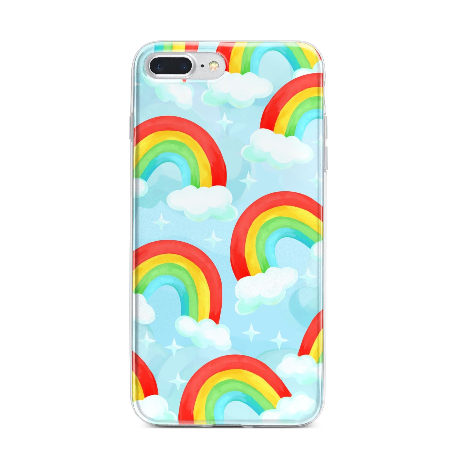 Rainbow Sky iPhone 7 Plus Bumper Case on Silver iPhone