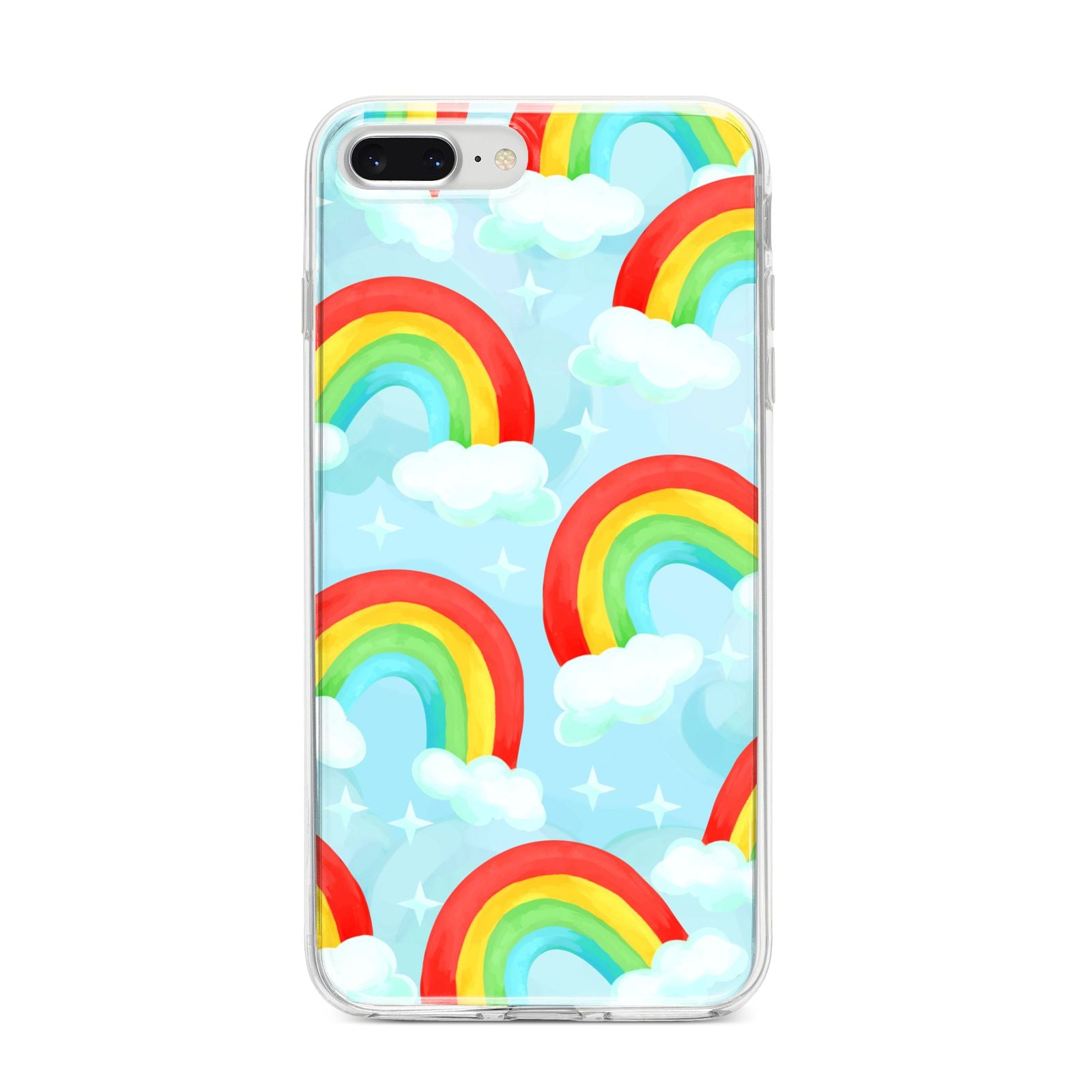 Rainbow Sky iPhone 8 Plus Bumper Case on Silver iPhone