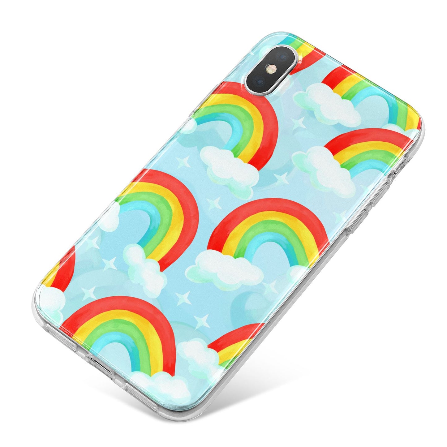 Rainbow Sky iPhone X Bumper Case on Silver iPhone