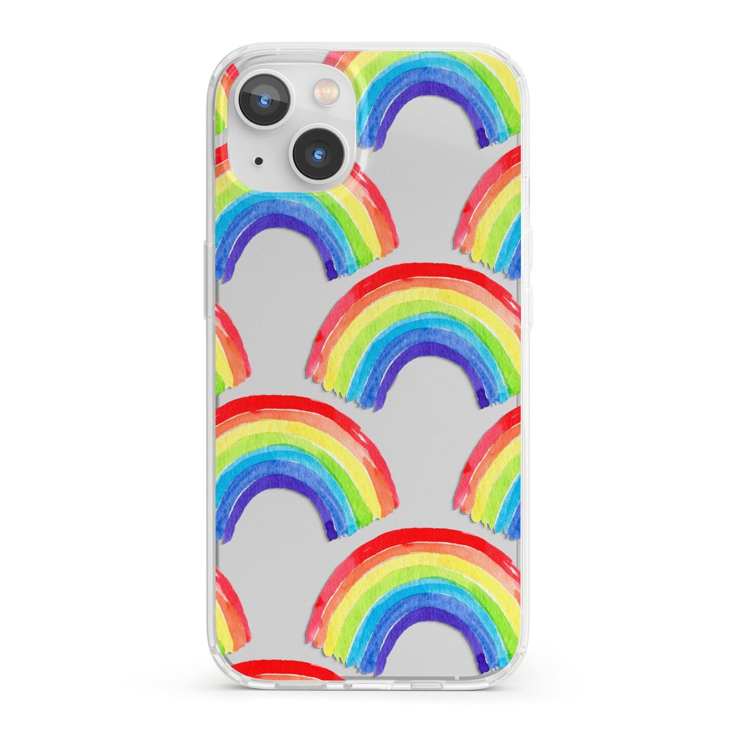 Rainbow iPhone 13 Clear Bumper Case