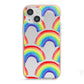 Rainbow iPhone 13 Mini TPU Impact Case with Pink Edges