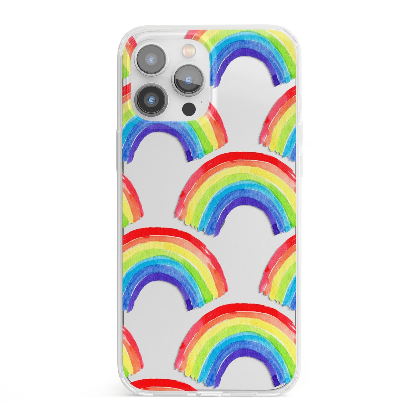 Rainbow iPhone 13 Pro Max Clear Bumper Case