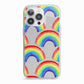 Rainbow iPhone 13 Pro TPU Impact Case with White Edges