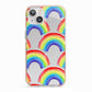 Rainbow iPhone 13 TPU Impact Case with Pink Edges