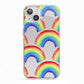 Rainbow iPhone 13 TPU Impact Case with White Edges