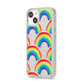 Rainbow iPhone 14 Glitter Tough Case Starlight Angled Image