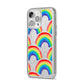 Rainbow iPhone 14 Pro Max Glitter Tough Case Silver Angled Image