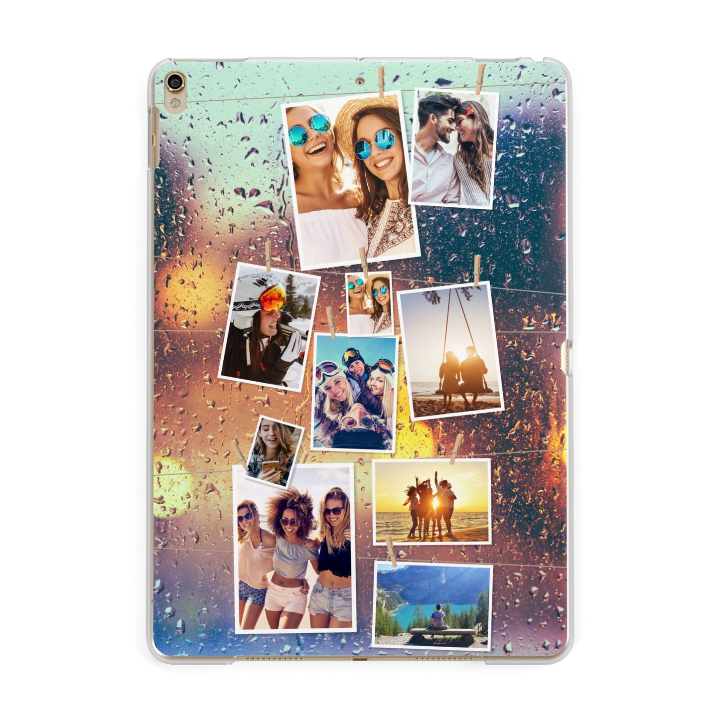 Rainy Evening Scene Photo Montage Apple iPad Gold Case