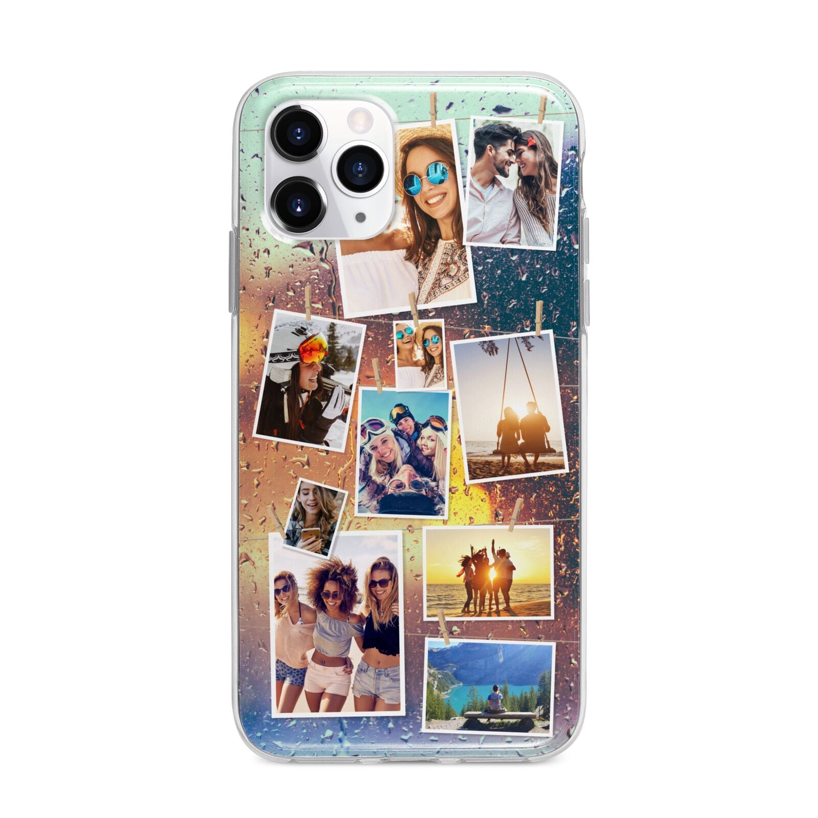Rainy Evening Scene Photo Montage Apple iPhone 11 Pro Max in Silver with Bumper Case
