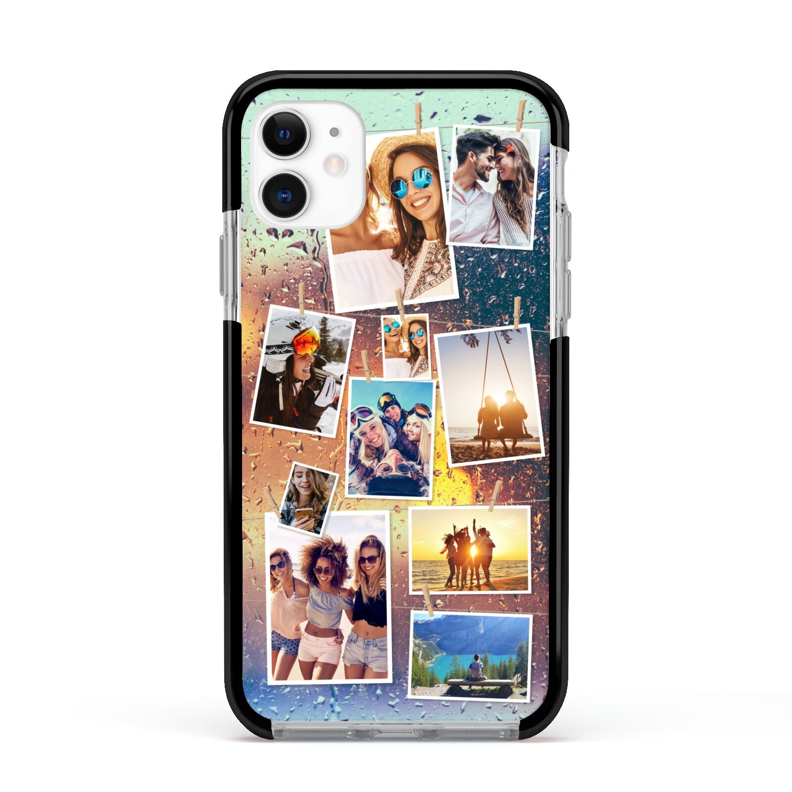 Rainy Evening Scene Photo Montage Apple iPhone 11 in White with Black Impact Case