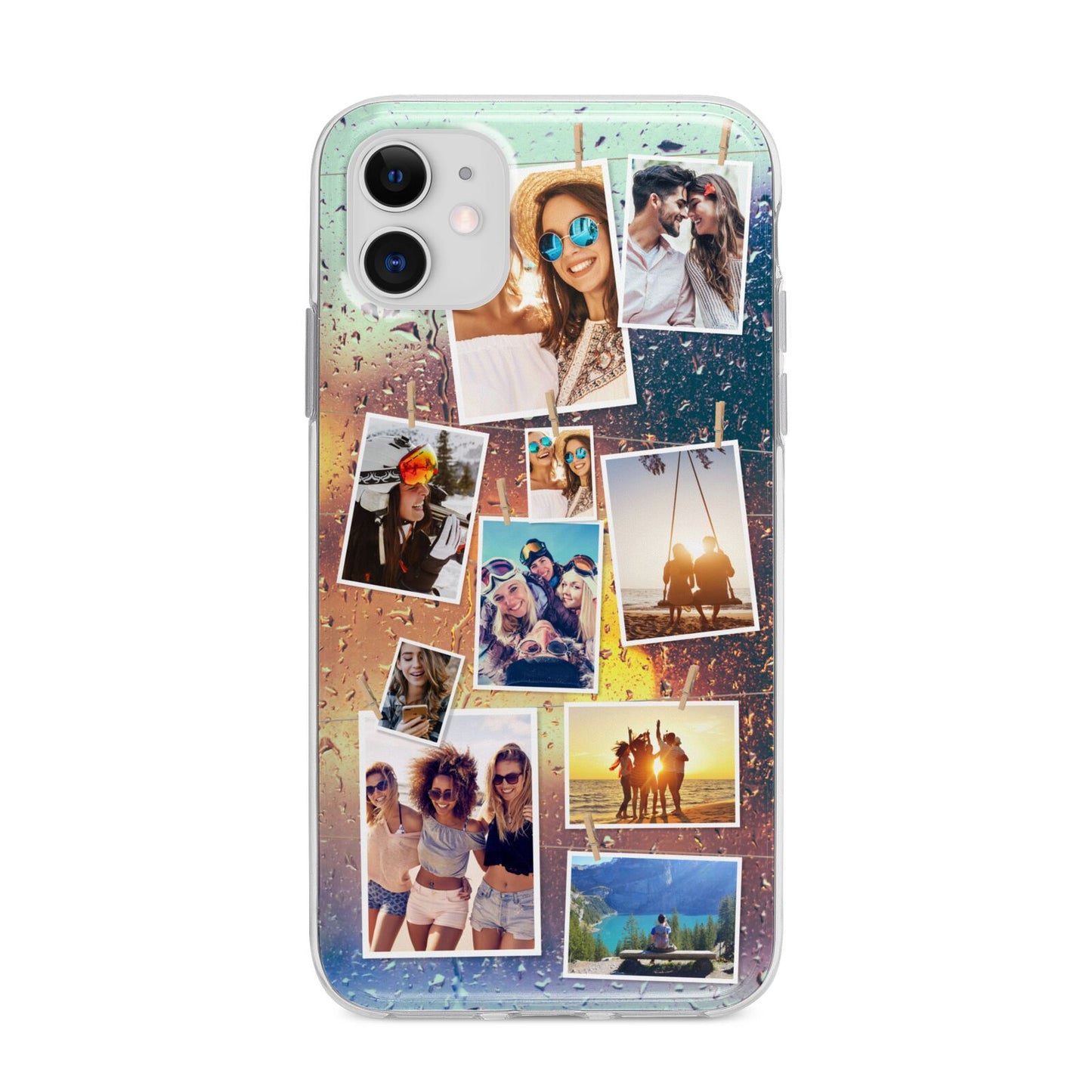 Rainy Evening Scene Photo Montage Apple iPhone 11 in White with Bumper Case