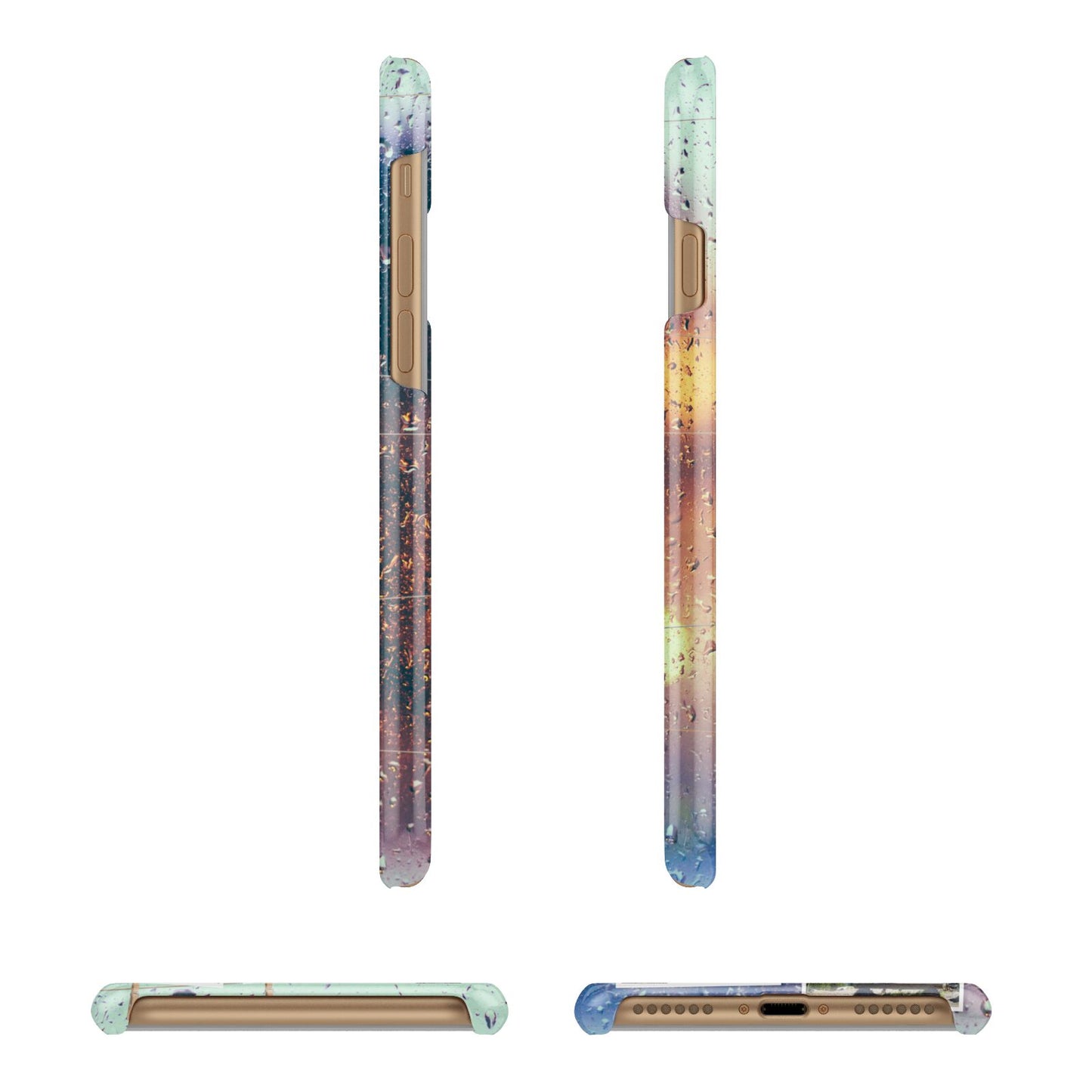 Rainy Evening Scene Photo Montage Apple iPhone 7 8 3D Wrap Snap Case Angled Images