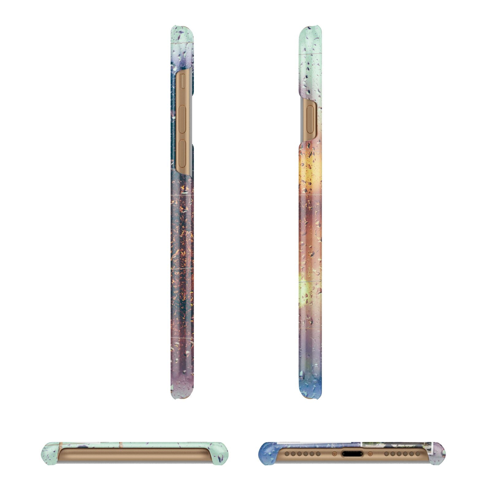 Rainy Evening Scene Photo Montage Apple iPhone 7 8 3D Wrap Snap Case Angled Images