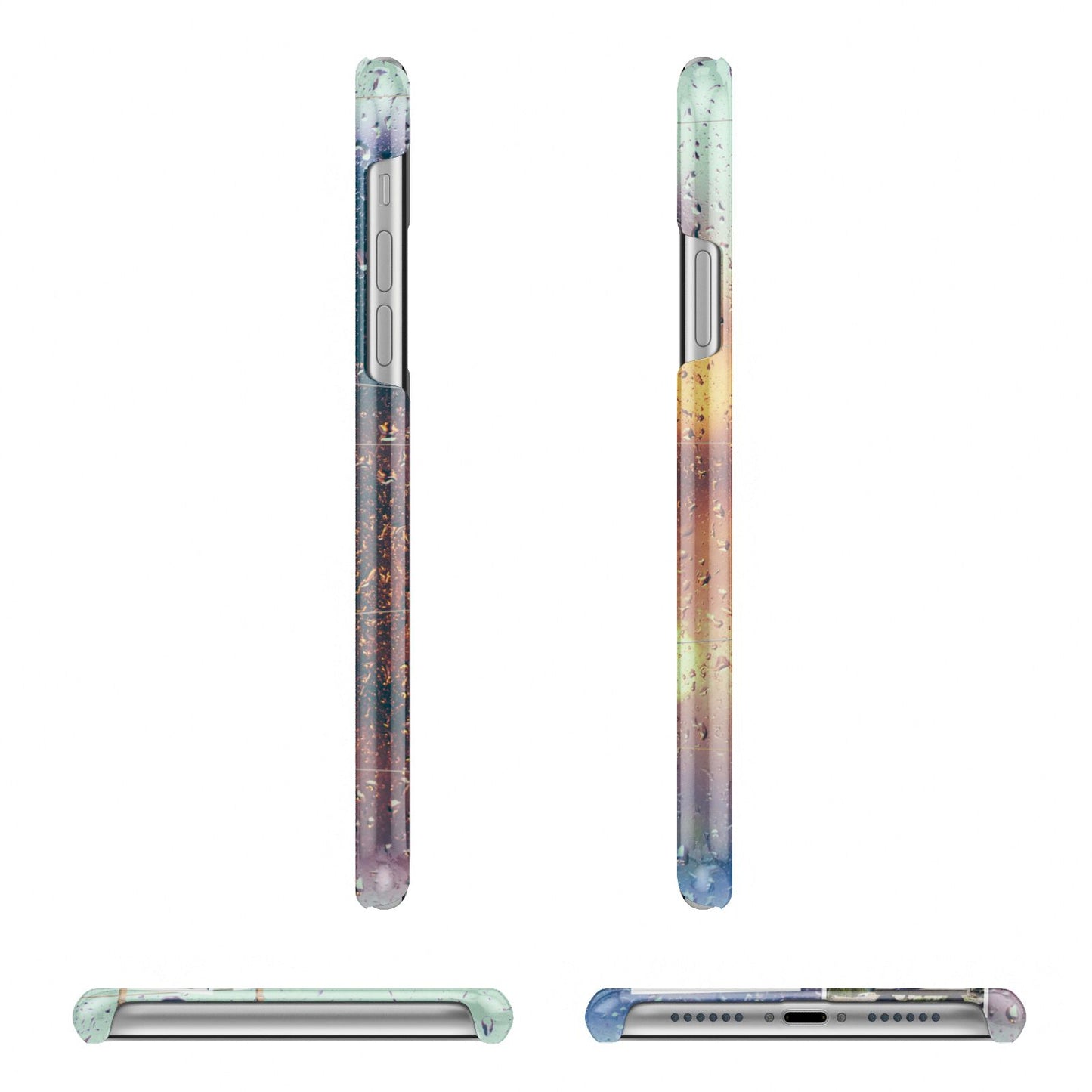 Rainy Evening Scene Photo Montage Apple iPhone XR 3D Wrap Snap Case Angled Images on White Phone