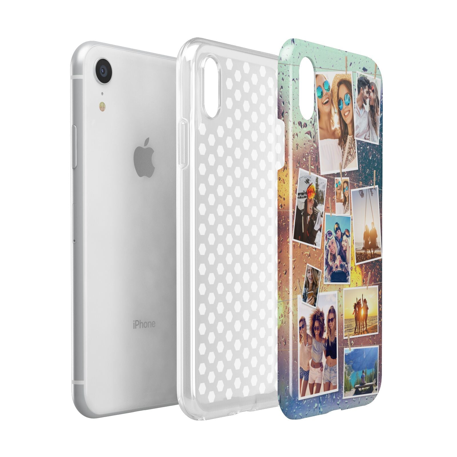 Rainy Evening Scene Photo Montage Apple iPhone XR White 3D Tough Case Expanded view